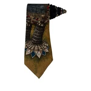 Tabasco Italy Leaning Tower Of Pisa Vintage Novelty Necktie 100% Silk